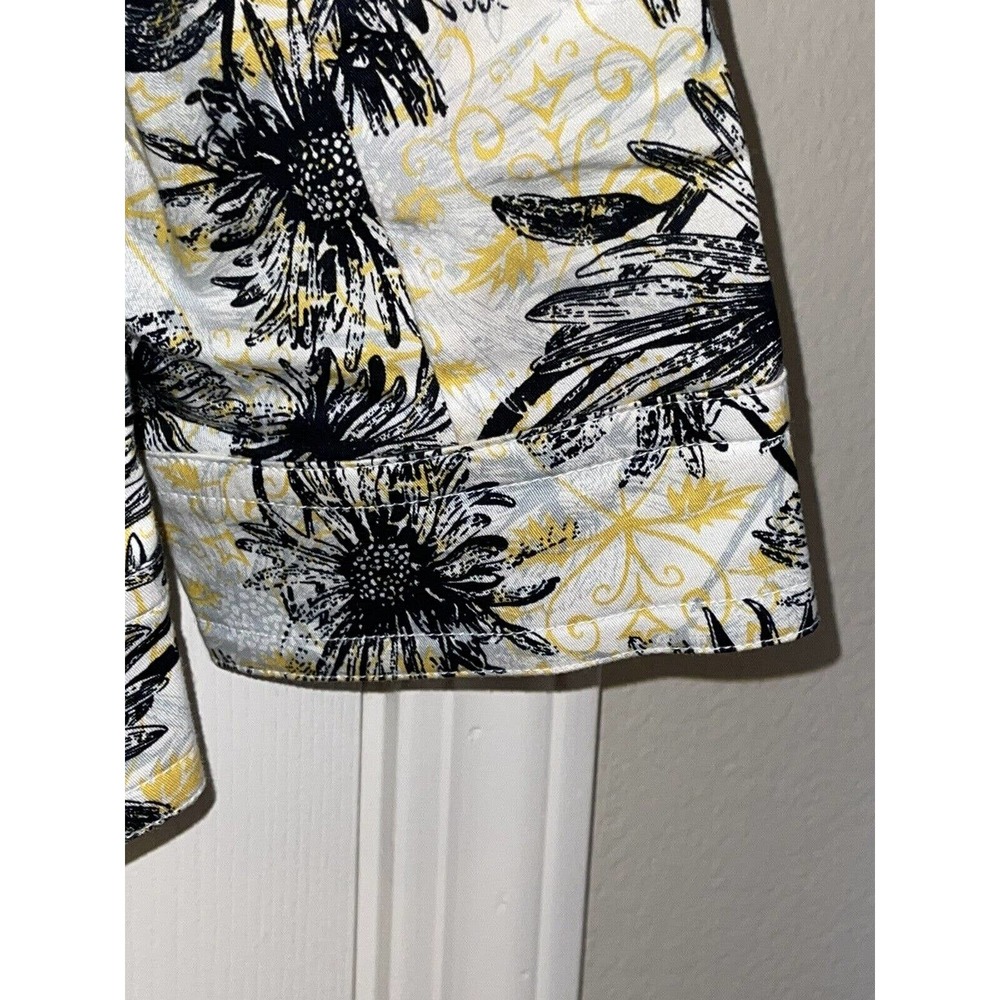 RQT Petite Size Petite Small Women’s Jacket Blazer Sunflower Pattern Lightweight - Picture 3 of 8